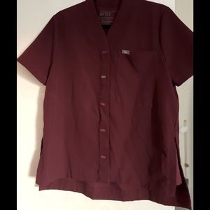 Women’s Figs Burgundy Scrub Top